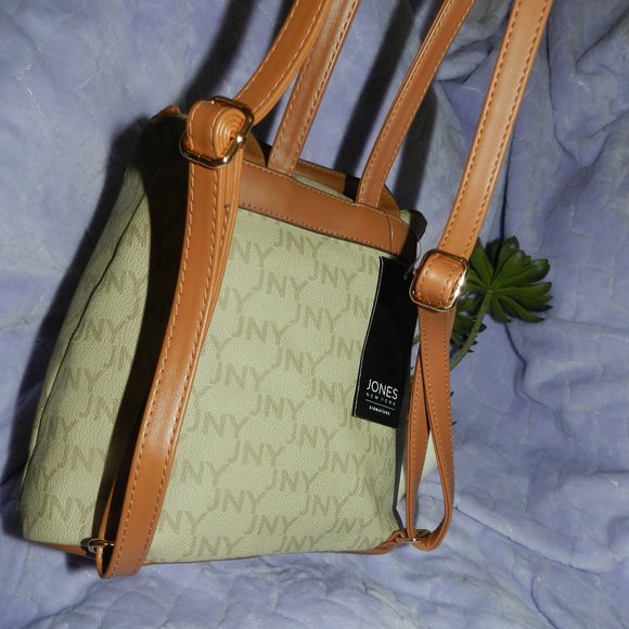 Jones New York Logo Haven Leather Backpack Toffee NEW/NWT! - Picture 10 of 15